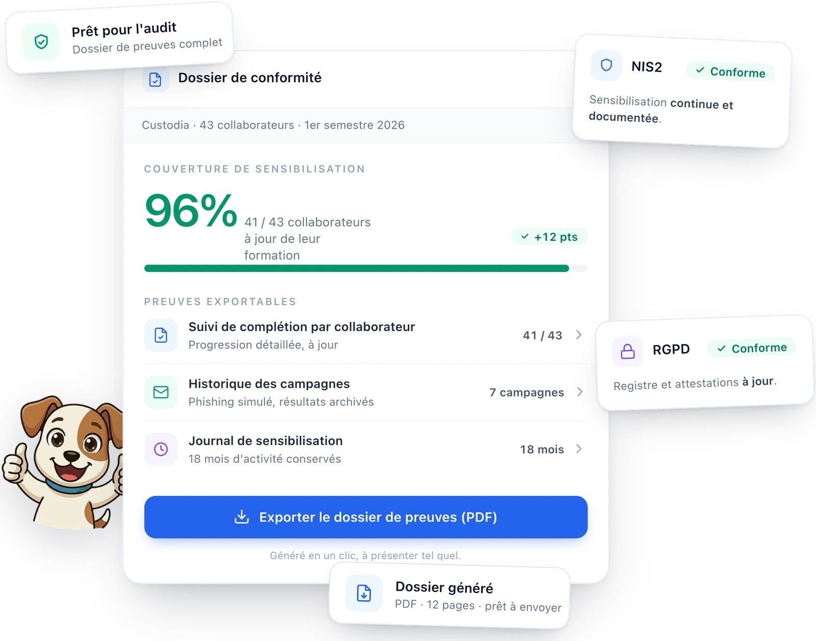 Export des preuves de conformité NIS2 et RGPD dans Apocao